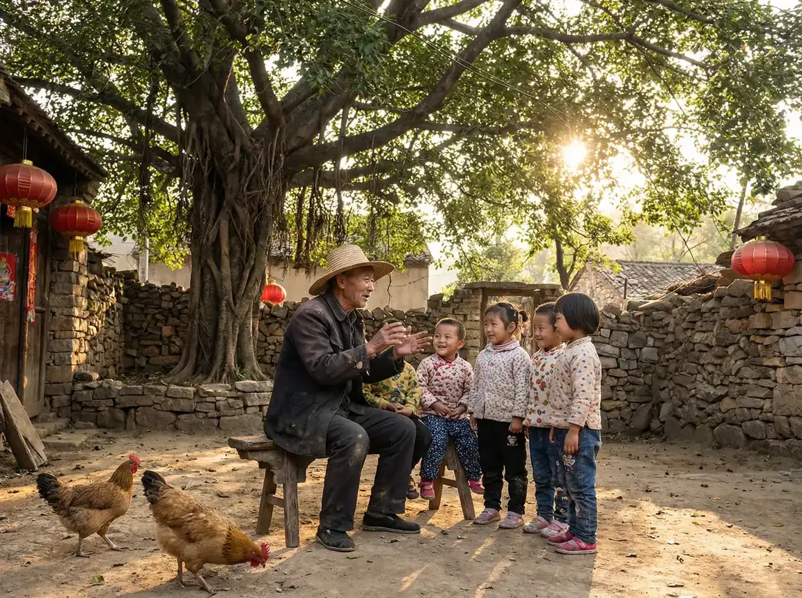 老人在大榕树下给孩子们讲故事 - 我叫刘金凤免费观看 乡村记忆